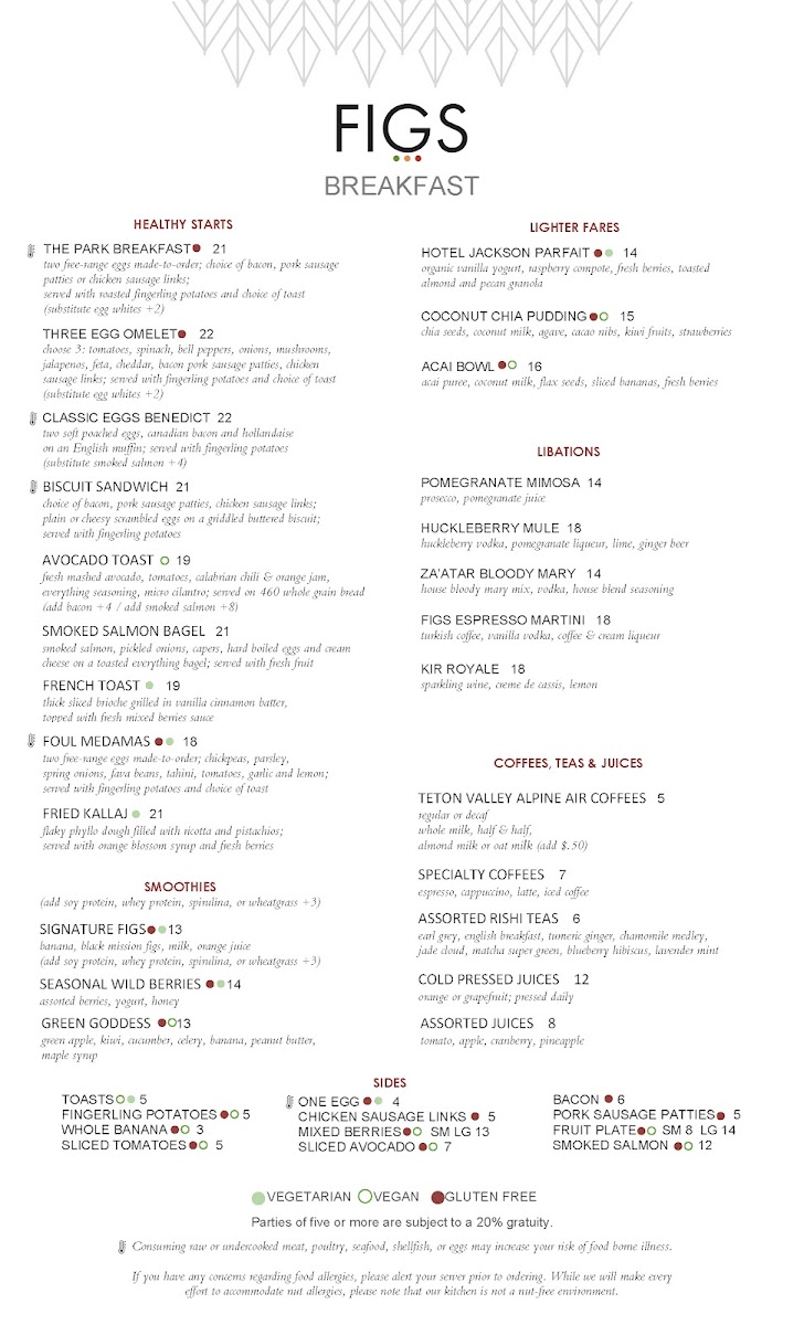 Menu - Figs Jackson photo 1